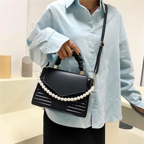 Ladies' Leather Handbag - Black