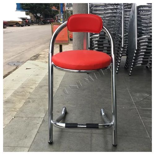 NON Adjustable Leather Bar Stool With Stainless Steel Leg