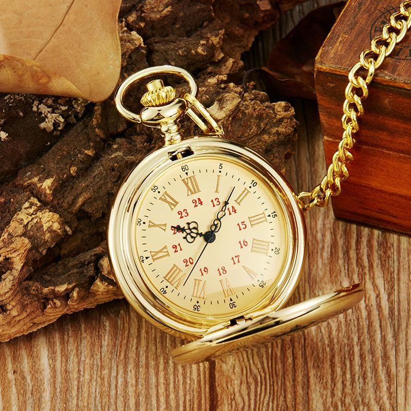 Spot TO MY SON, Husband, GRANDPA carved retro quartz pocket watch pendant retro pocket watch golden dad