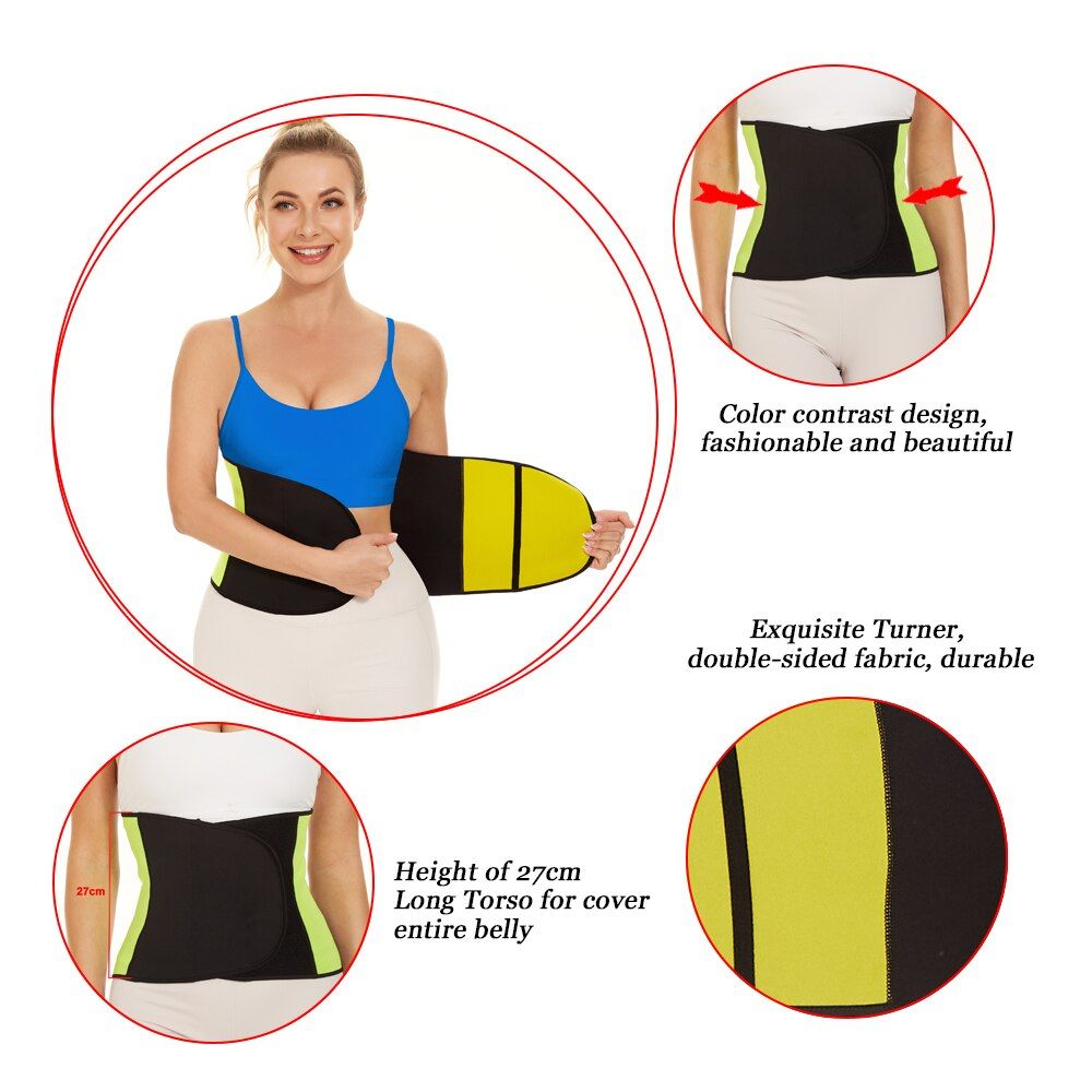 Waist Trainer For Women Waist Cincher Sweat Band Weight Loss  Neoprene Slimming Gridle Gym Corset Body Shaper-black-YDN5091