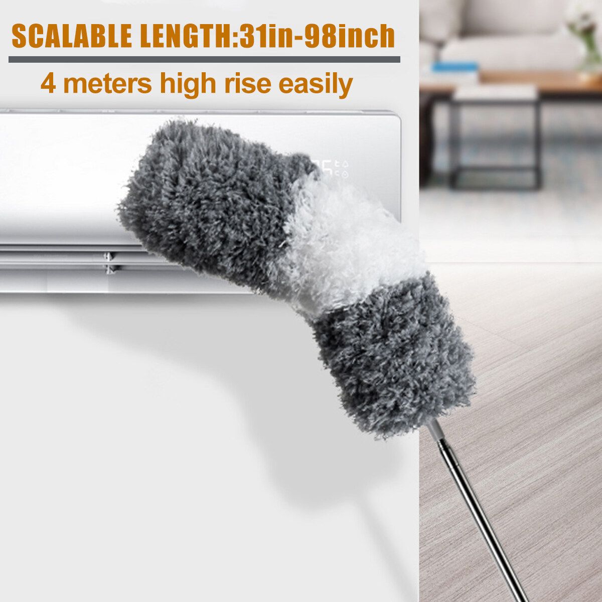 Microfiber Duster With Extension Pole Ultra-long Scalability Retractable Dusting Brush