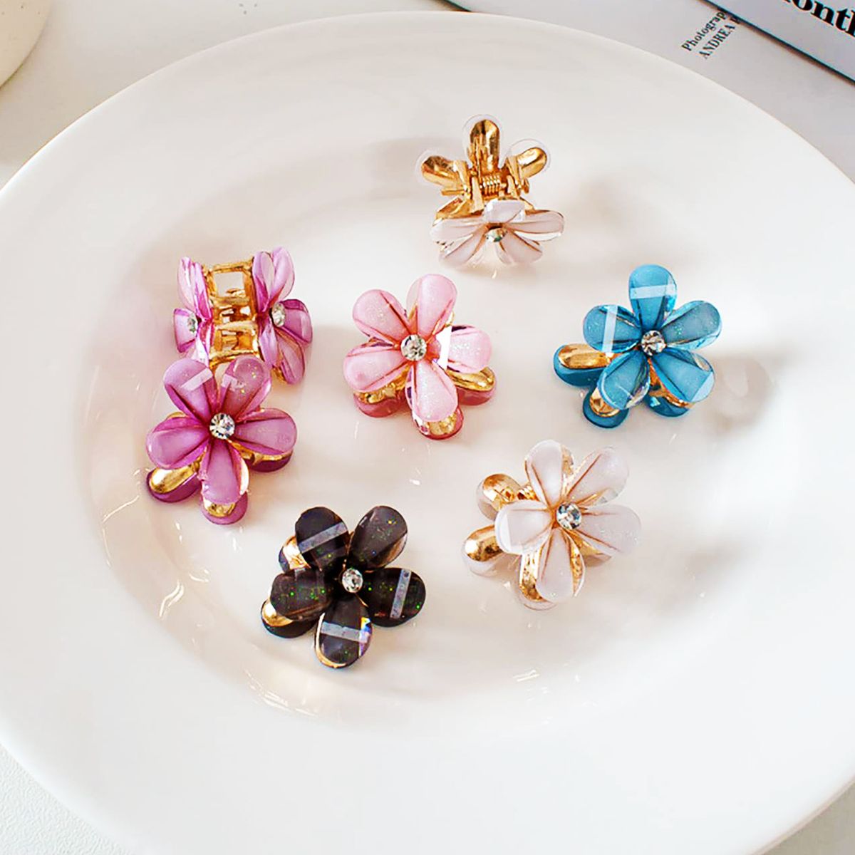 12pcs Mini Hair Clips Small Grip Claw Kids Hair Clamps