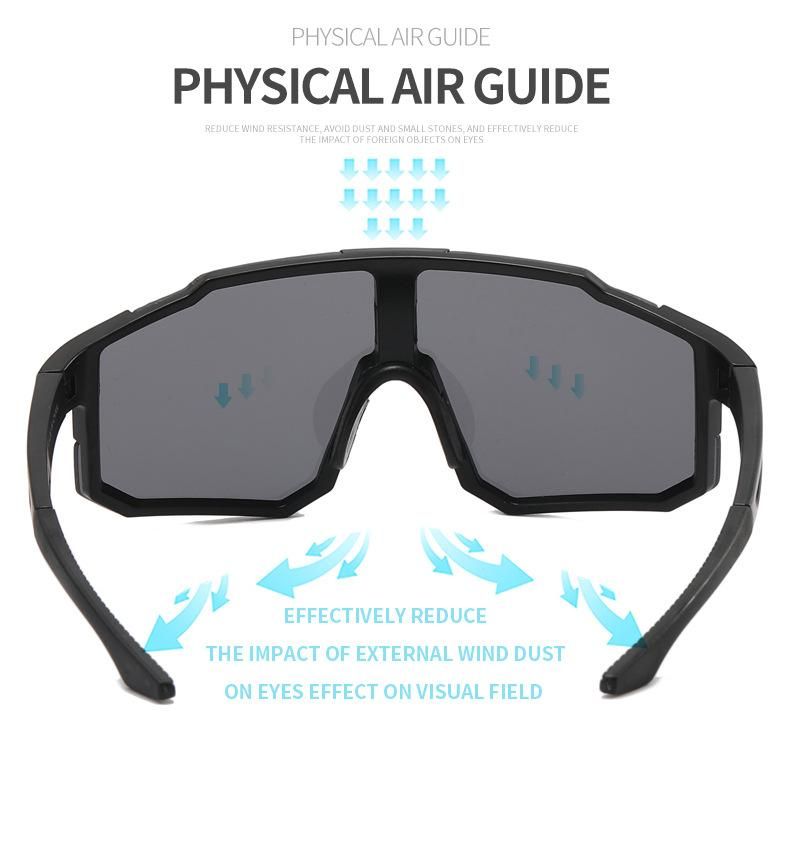 1pc Sports Sunglasses Unisex Cycling Sunglasses Black