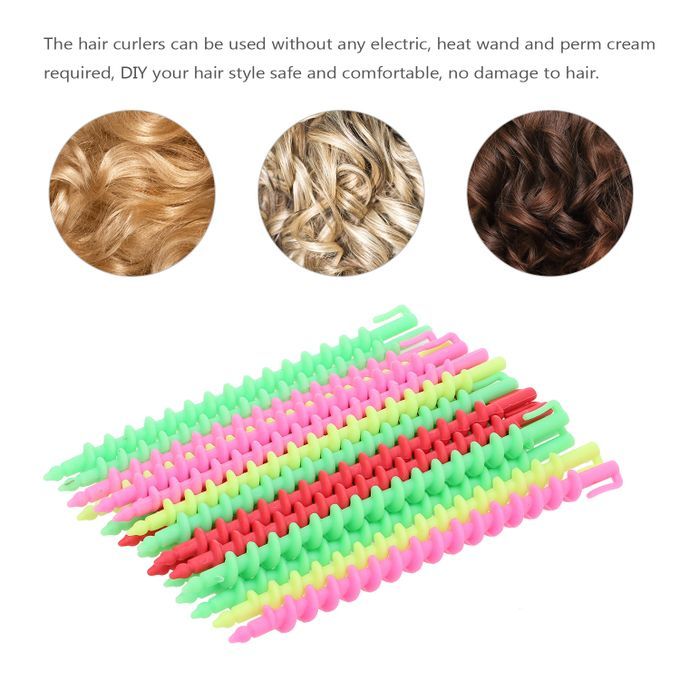 20Pcs Hair Rollers Spiral Rod Plastic Hairdressing Spiral