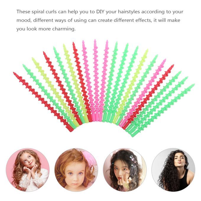 20Pcs Hair Rollers Spiral Rod Plastic Hairdressing Spiral
