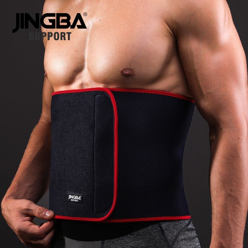 Sport Waist Support Belt Weightlifting Back Support Bar Protective Gear Neoprene Waist Trimmer Fitness Sweat Belt-Khaki 25X110CM