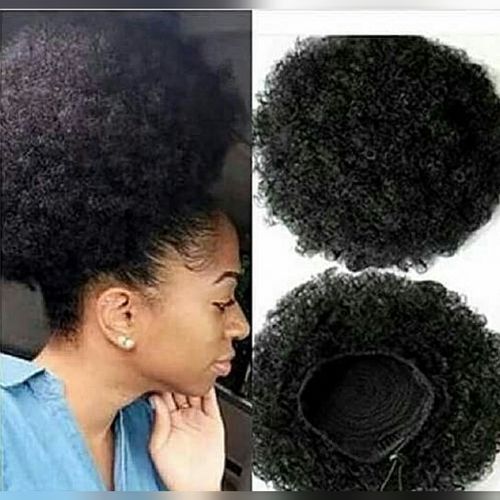 Very Full Hair Bun Afro Ponytail With Drawstring..2PCS