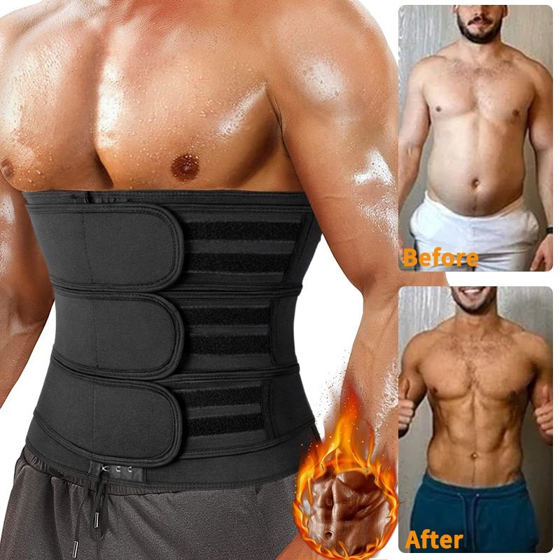 Men Waist Trainer Body Shapers Abdomen Slimming Belt Modeling S  Weight Loss Belly Shapewear Workout Trimmer Corset-Gray