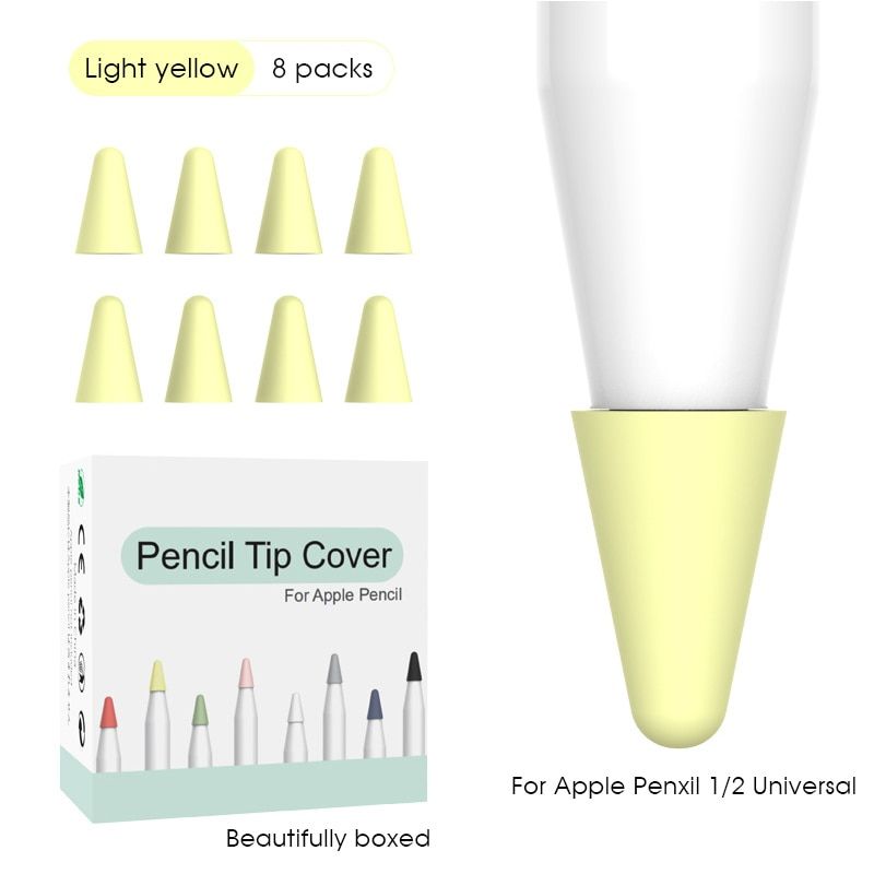 8pcs Soft Silicone Pencil Cap Tip Case For Pencil1st
