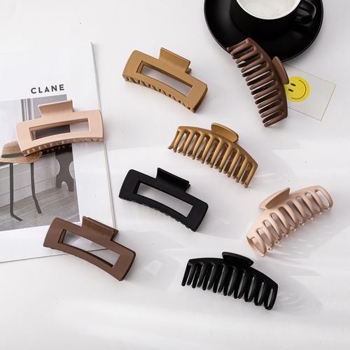 8Pcs Plastic Matte Hair Claws Hair Clips Combination Set - B