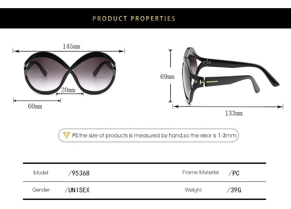 Women's Sunglasses Hollow Large Frame Sunglasses Black