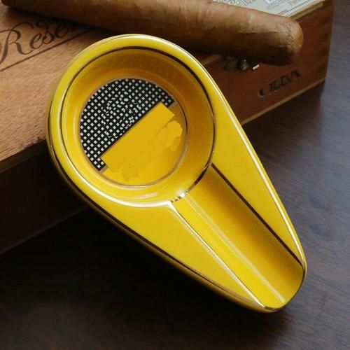 Ceramic Cigar Ashtray Single Cigar Holder Round Ash Slot  Tobacco Cigarette Ashtray Cigar Gadgets With Gift Box