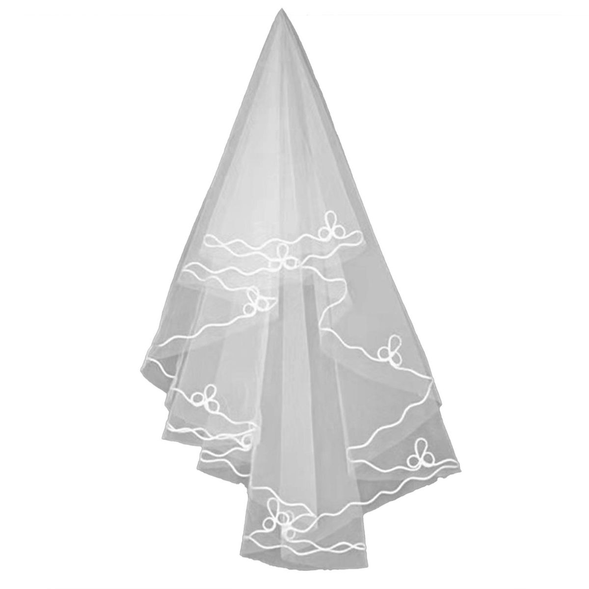 Bride Veil Tulle Lace Mesh Bridal Veil White