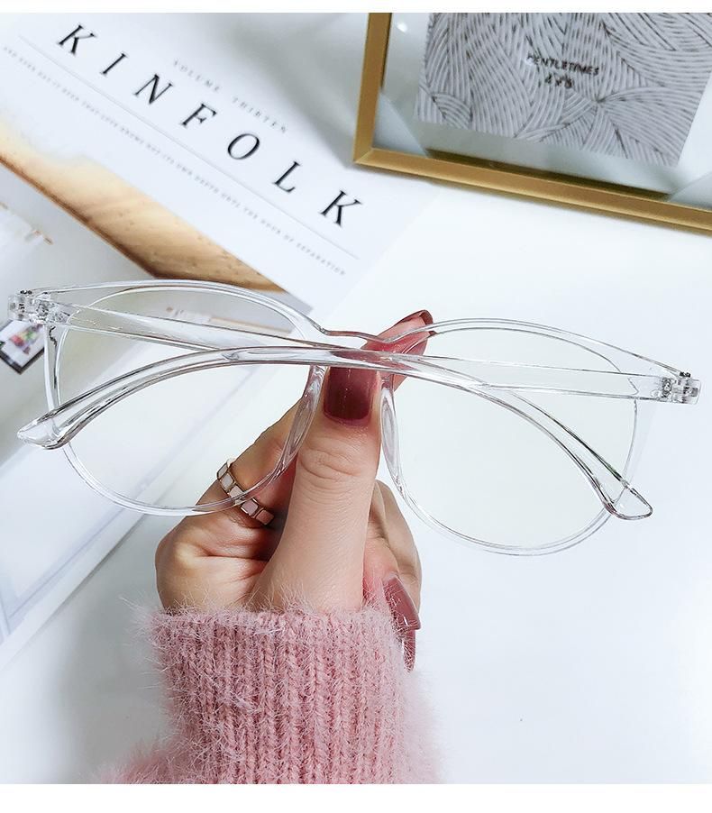 Retro Transparent Frame Plain Glasses Ultralight Men Women