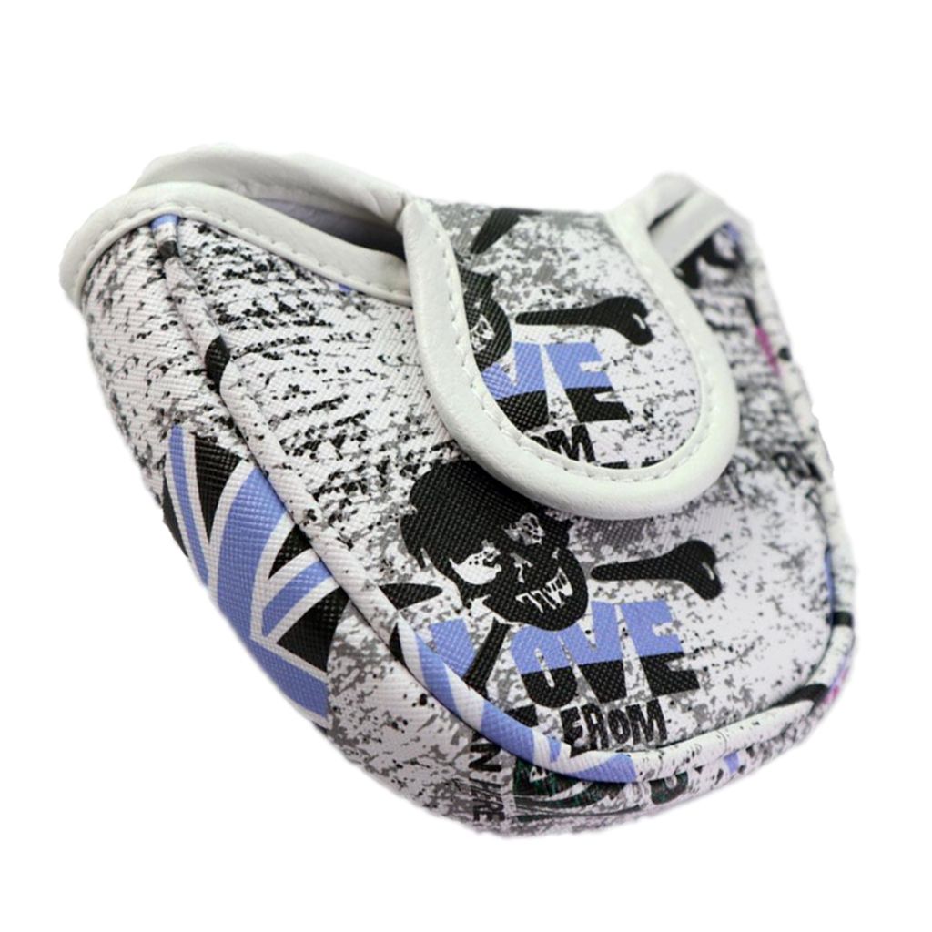1 Piece Waterproof Pu Leather Skull Pattern Golf Mallet