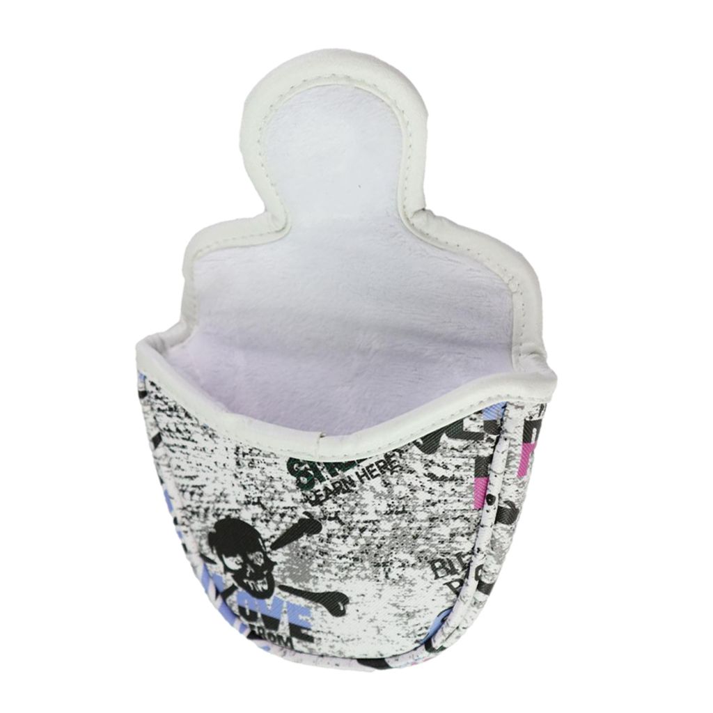 1 Piece Waterproof Pu Leather Skull Pattern Golf Mallet