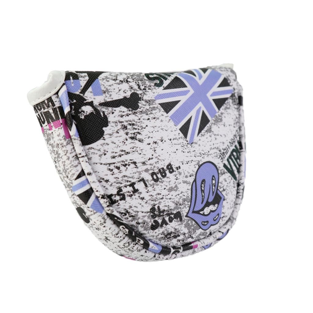 1 Piece Waterproof Pu Leather Skull Pattern Golf Mallet