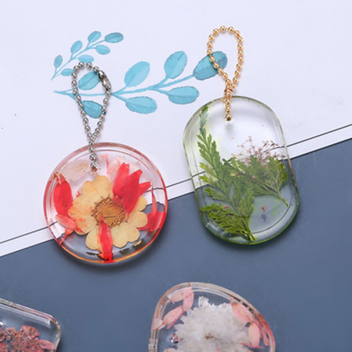 DIY Keychain Pendant Silicone Mold Set Crystal Epoxy