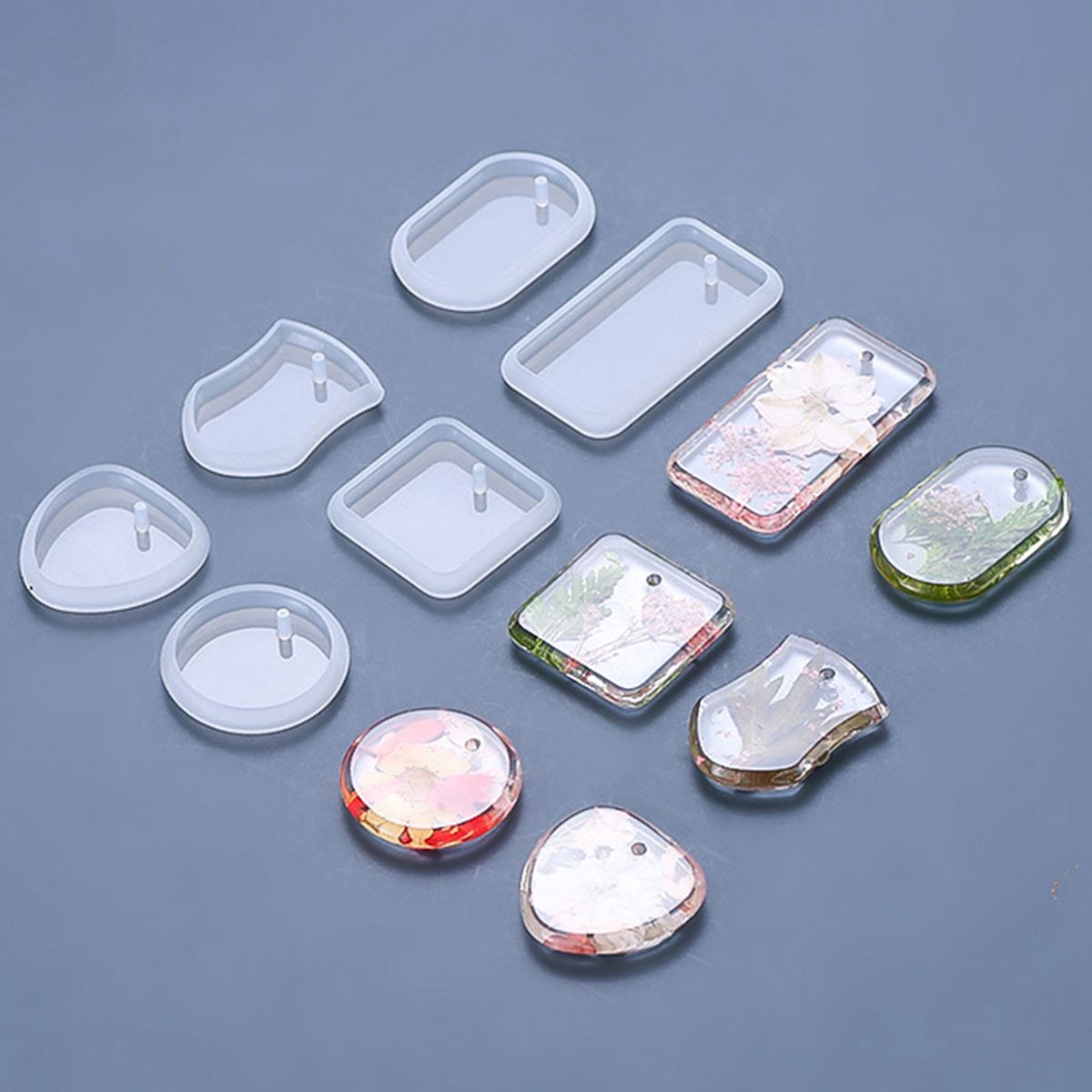 DIY Keychain Pendant Silicone Mold Set Crystal Epoxy