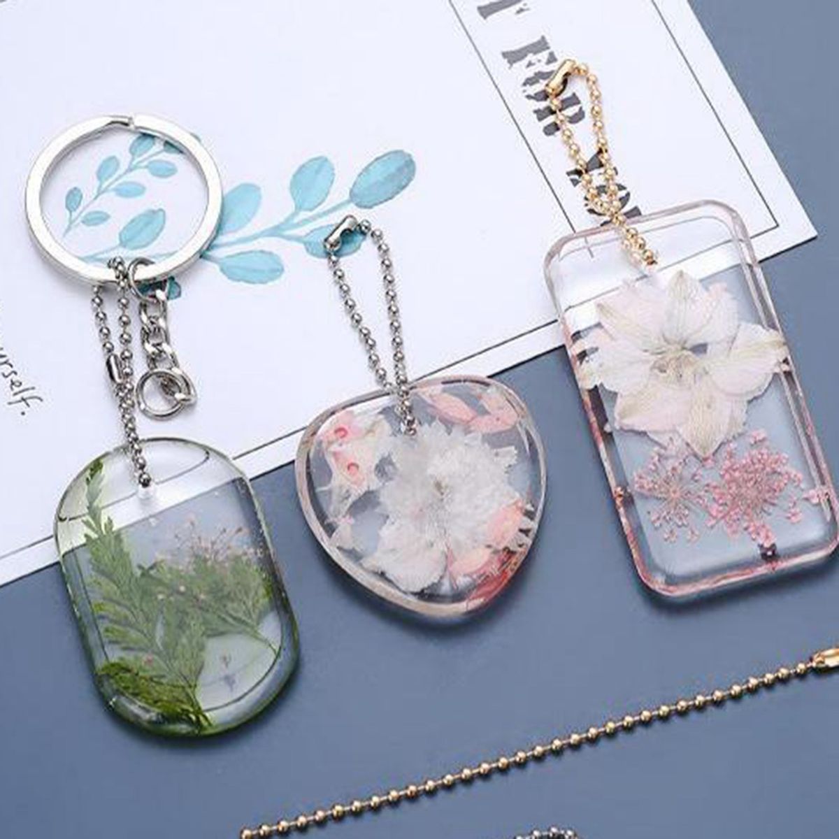 DIY Keychain Pendant Silicone Mold Set Crystal Epoxy
