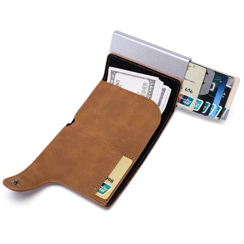 Unisex Pop Up Leather Credit Atm Card Holder