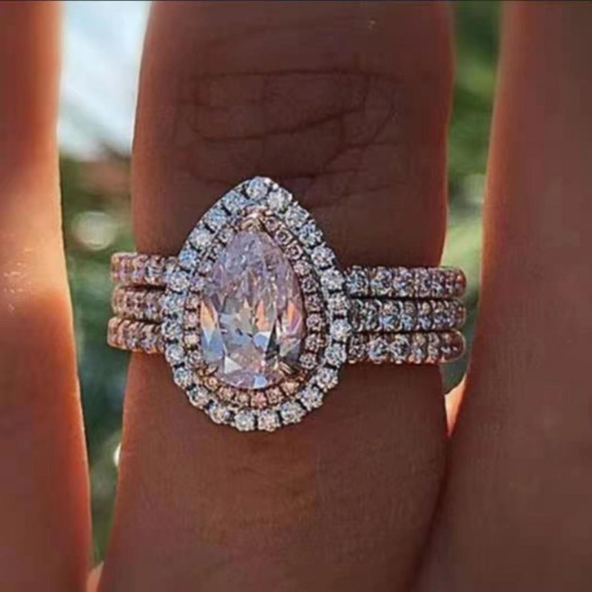 Wedding Ring Exquisite Good Workmanship Women Finger Ring Pink
