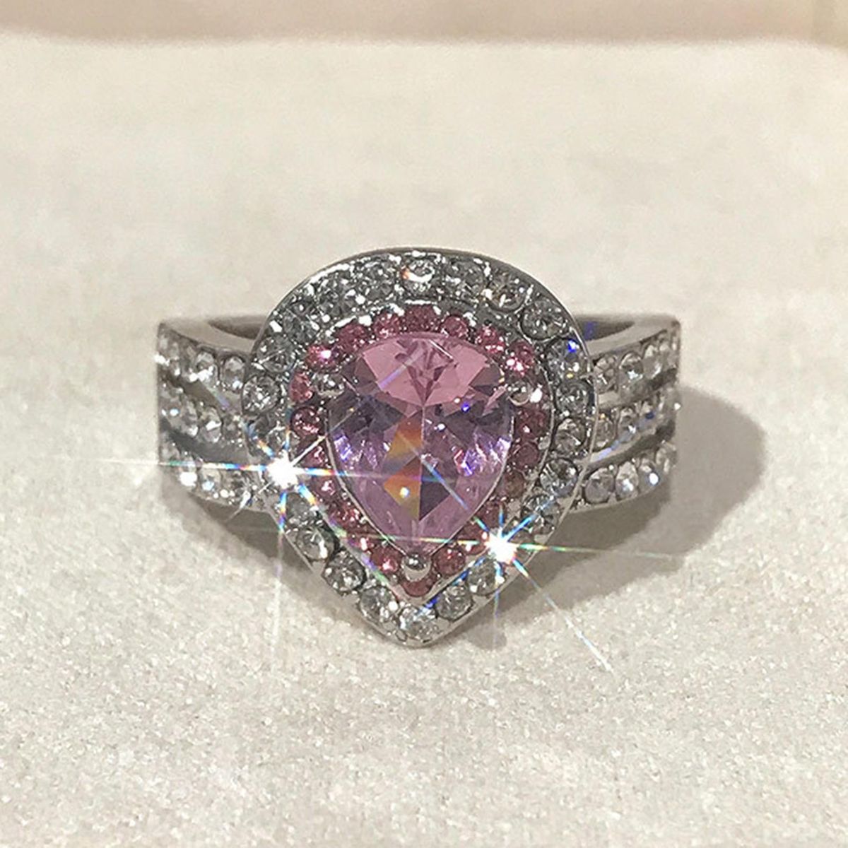 Wedding Ring Exquisite Good Workmanship Women Finger Ring Pink