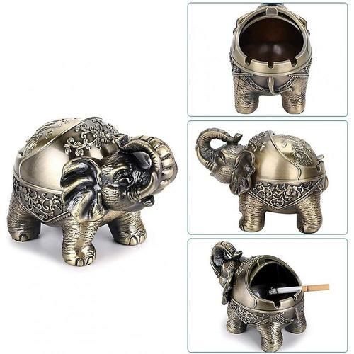 Ashtray With Lid  Retro Elephant Metal Ashtray Indoor And Outdoor