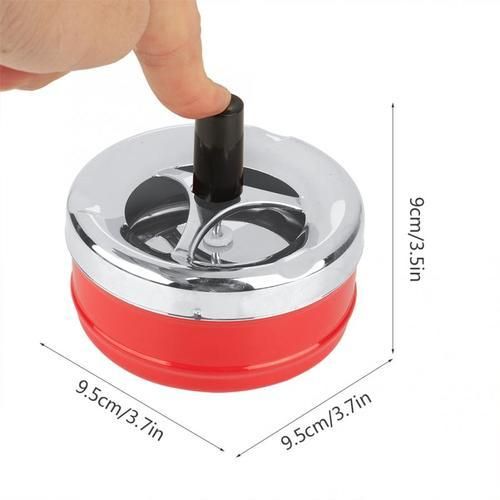 Round Indoor Outdoor Smoking Ashtray Creative Metal Ashtray Wiring Round Push Down Rotating Self Clearing Portable Ashtray