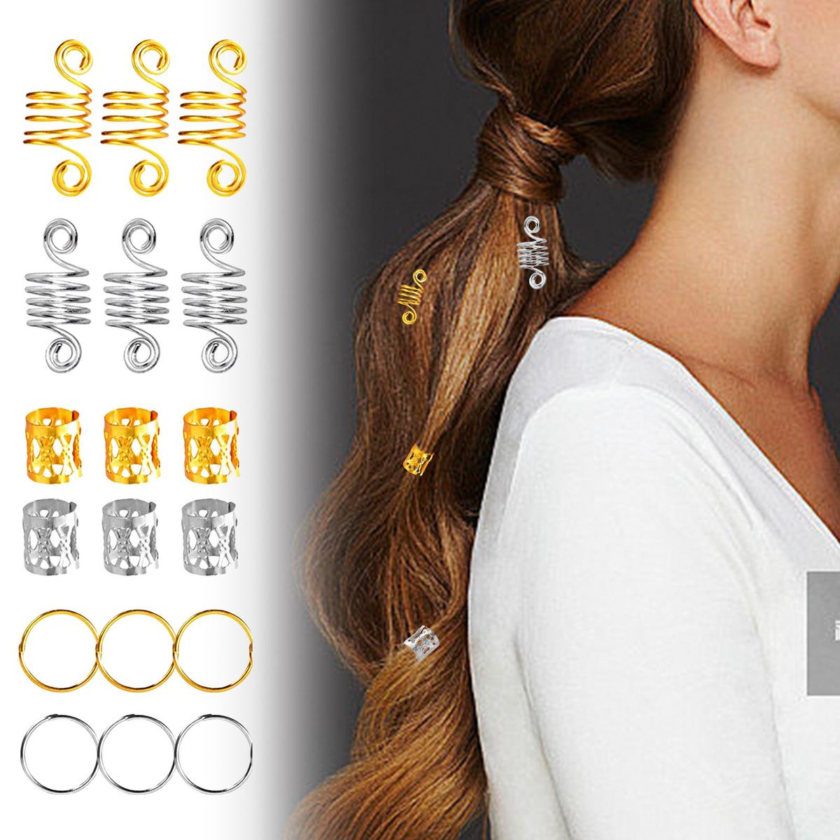 60Pcs Braid Dreads Hair Braid Beads Dreads Decoration Accessories