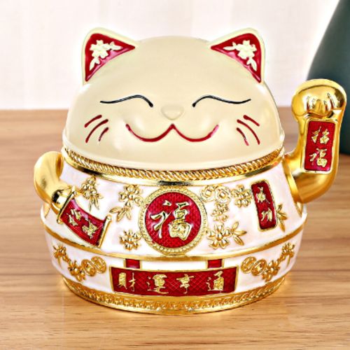 Ashtray Lucky Cat Living Room Bedside Ashtray Creative Home Furnishing Anti Fall With Lid Anti Fly Ash Cigarette Exterminator
