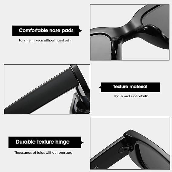 Retro Women Rectangle Sunglasses Narrow Square Frame Driving Glasses UV400 Protection (Pink)
