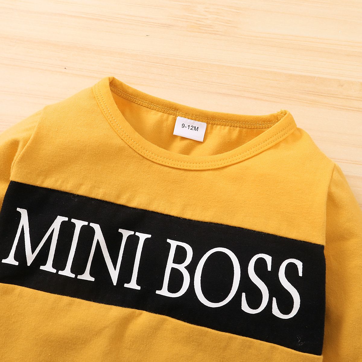 MINI BOSS Baby Boys Fashion Long Sleeves Outfit Set -Yellow