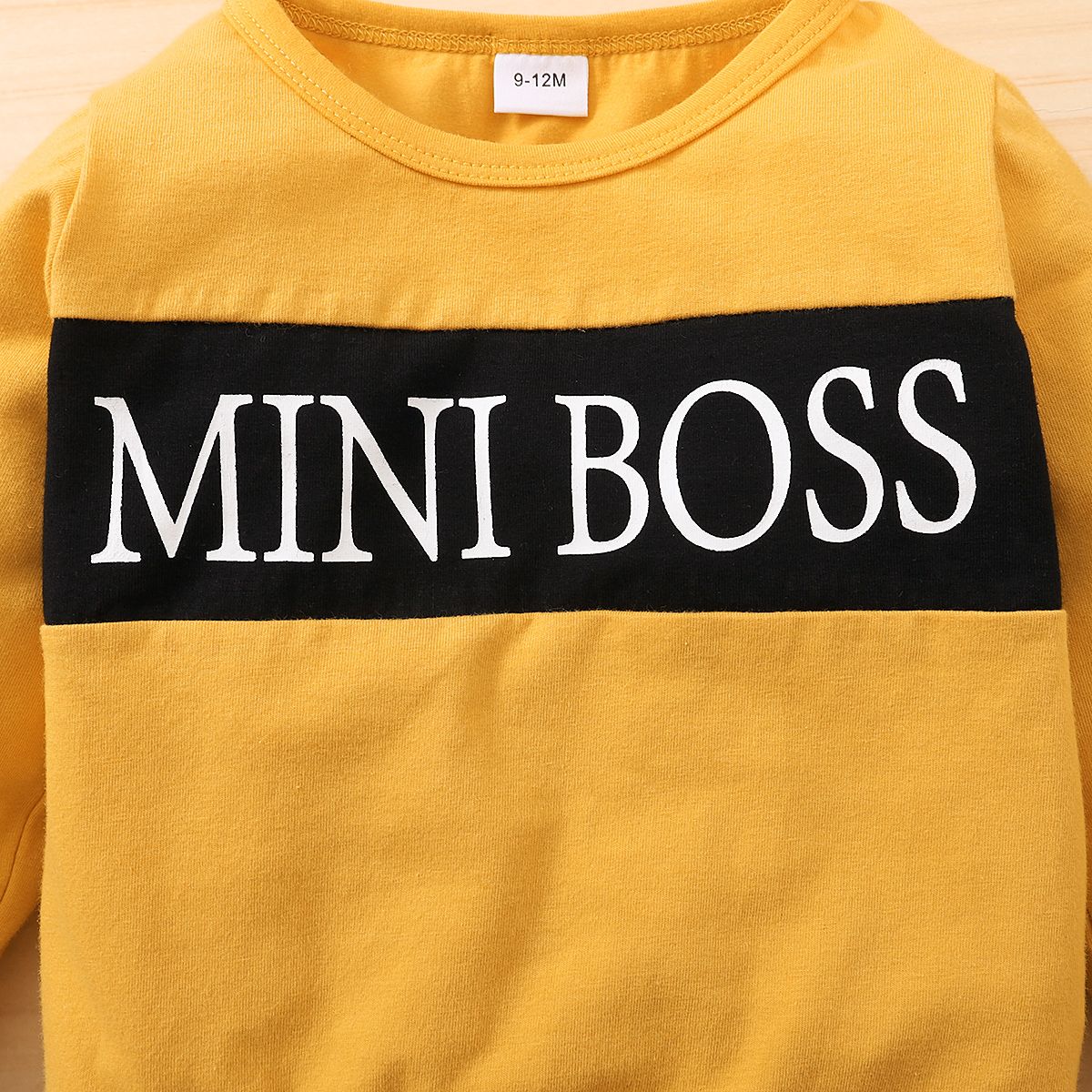 MINI BOSS Baby Boys Fashion Long Sleeves Outfit Set -Yellow