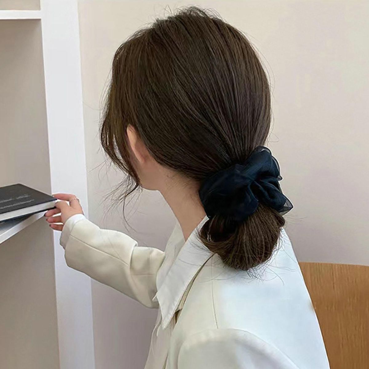 Women Hairband Hair Scrunchies Women Hair Rope Decoration Black