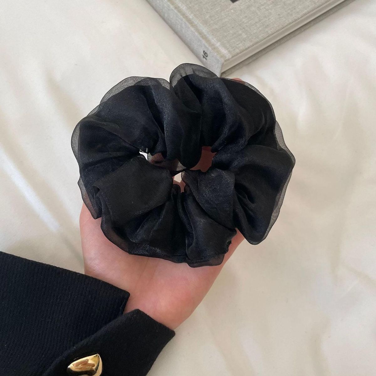 Women Hairband Hair Scrunchies Women Hair Rope Decoration Black