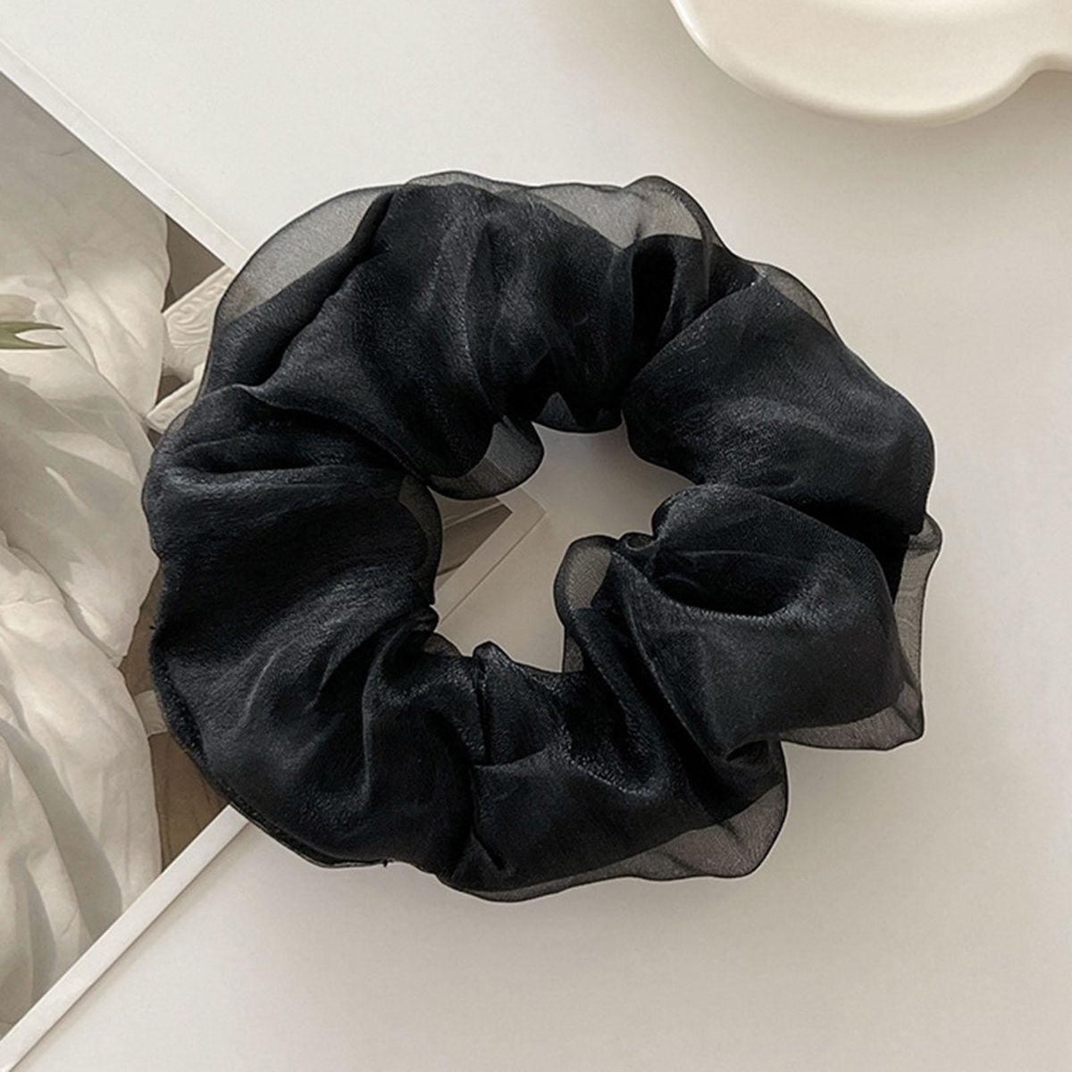 Women Hairband Hair Scrunchies Women Hair Rope Decoration Black