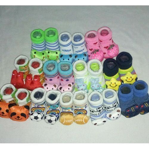 Girls Booties Gift Set Socks 12 Pairs - Multicoloured