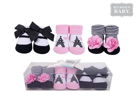Baby-Girls Shoe Socks 3-Piece - Pink
