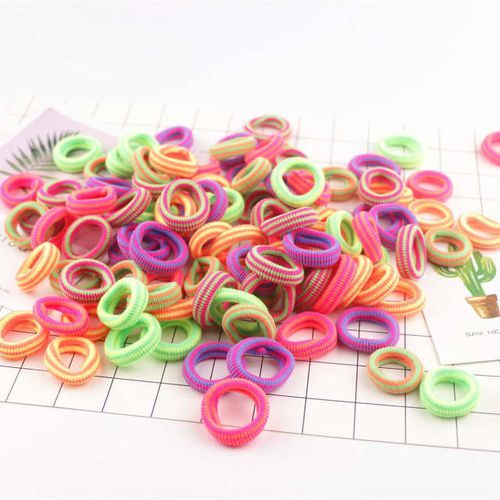 100pcs Lovely Children Hair Band Rainbow Mini Rubber Band