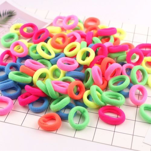 100pcs Lovely Children Hair Band Rainbow Mini Rubber Band