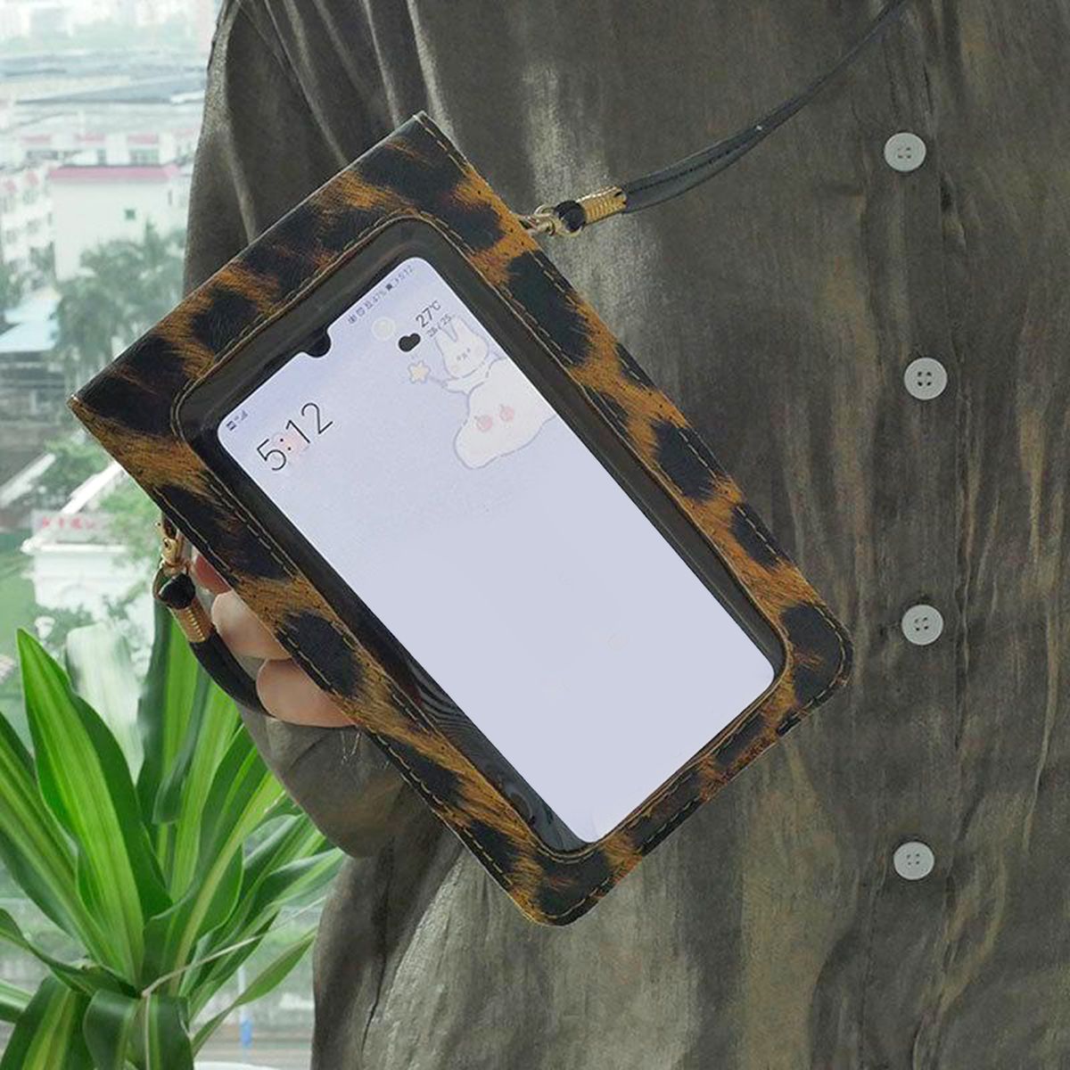 Crossbody Phone Purse Wallet Clear Window Touchscreen Bag