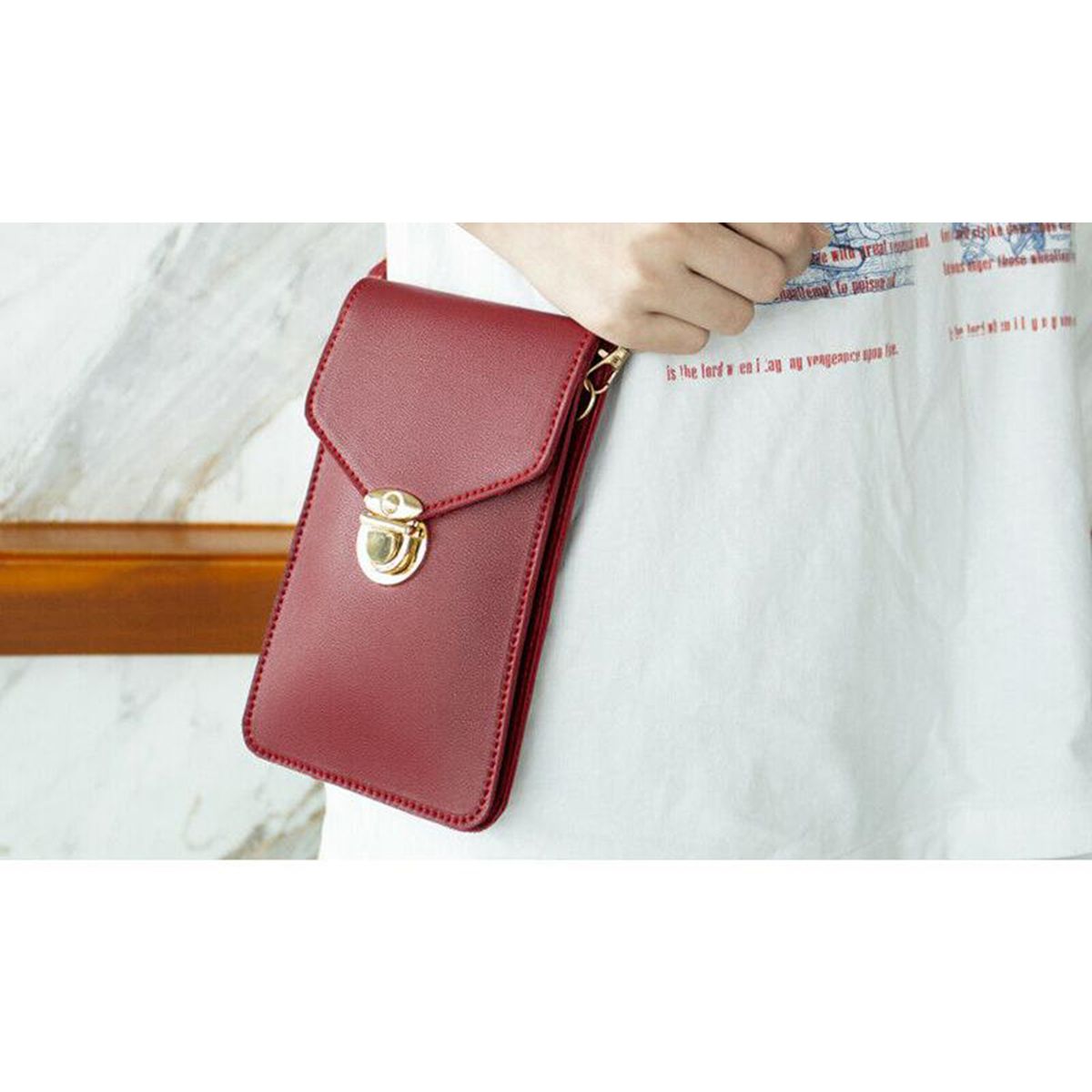 Crossbody Phone Purse Wallet Clear Window Touchscreen Bag