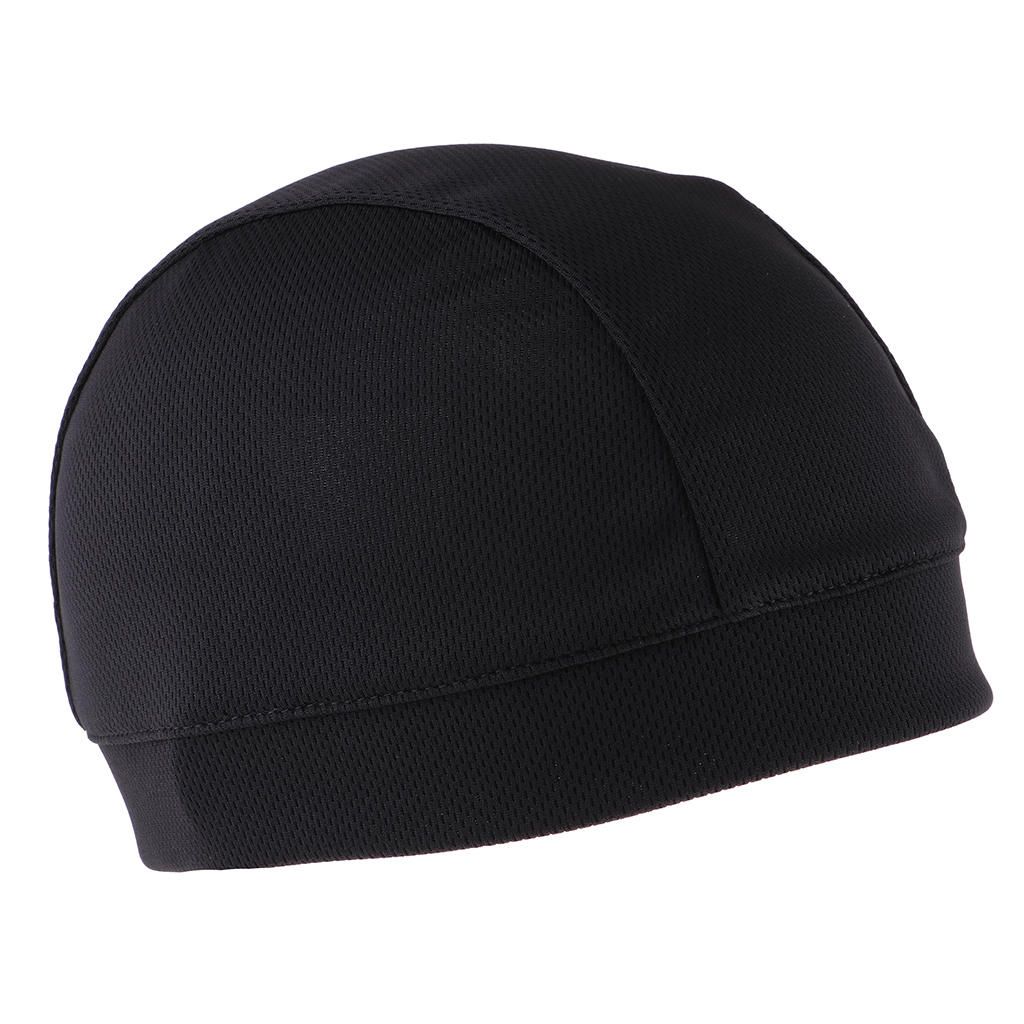 Riding Soft Elastic Cycling Breathable Skull Cap Beanie  Black