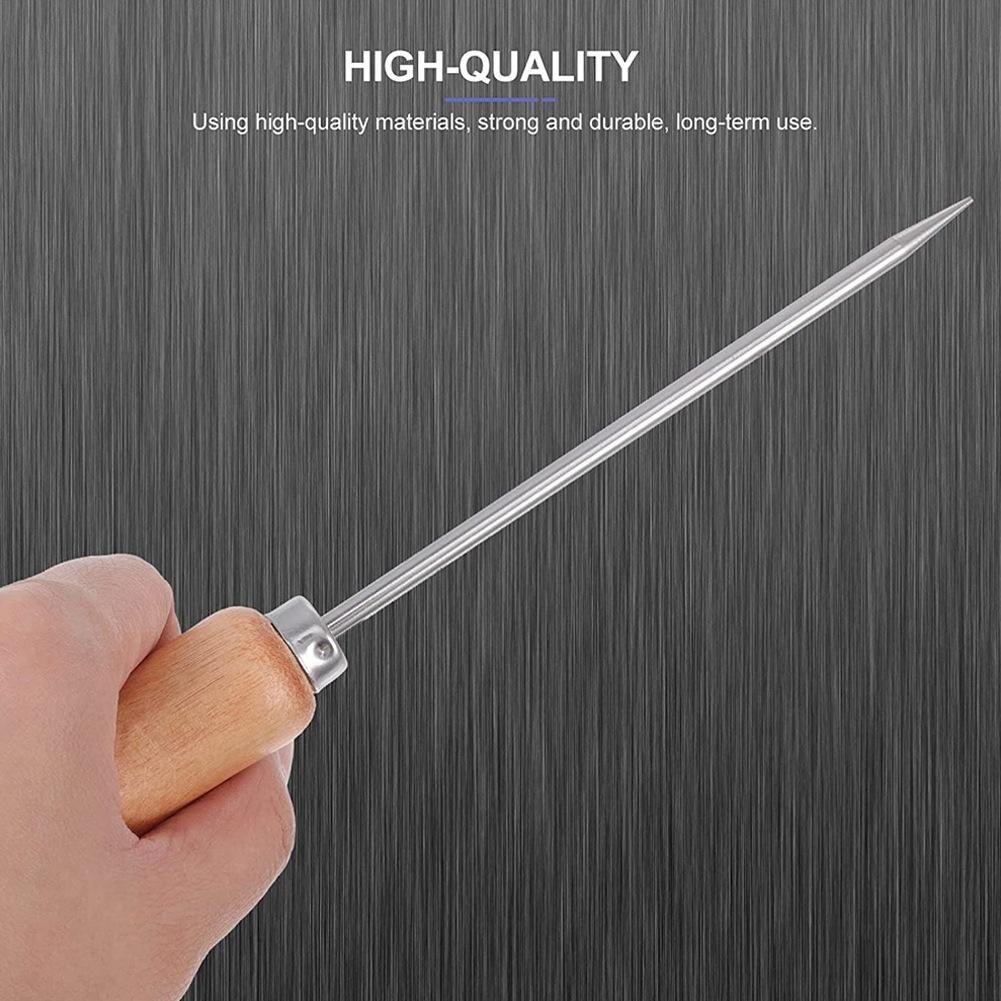 2PCS Ice Picker with Safety Wooden Handle Stainless Steel