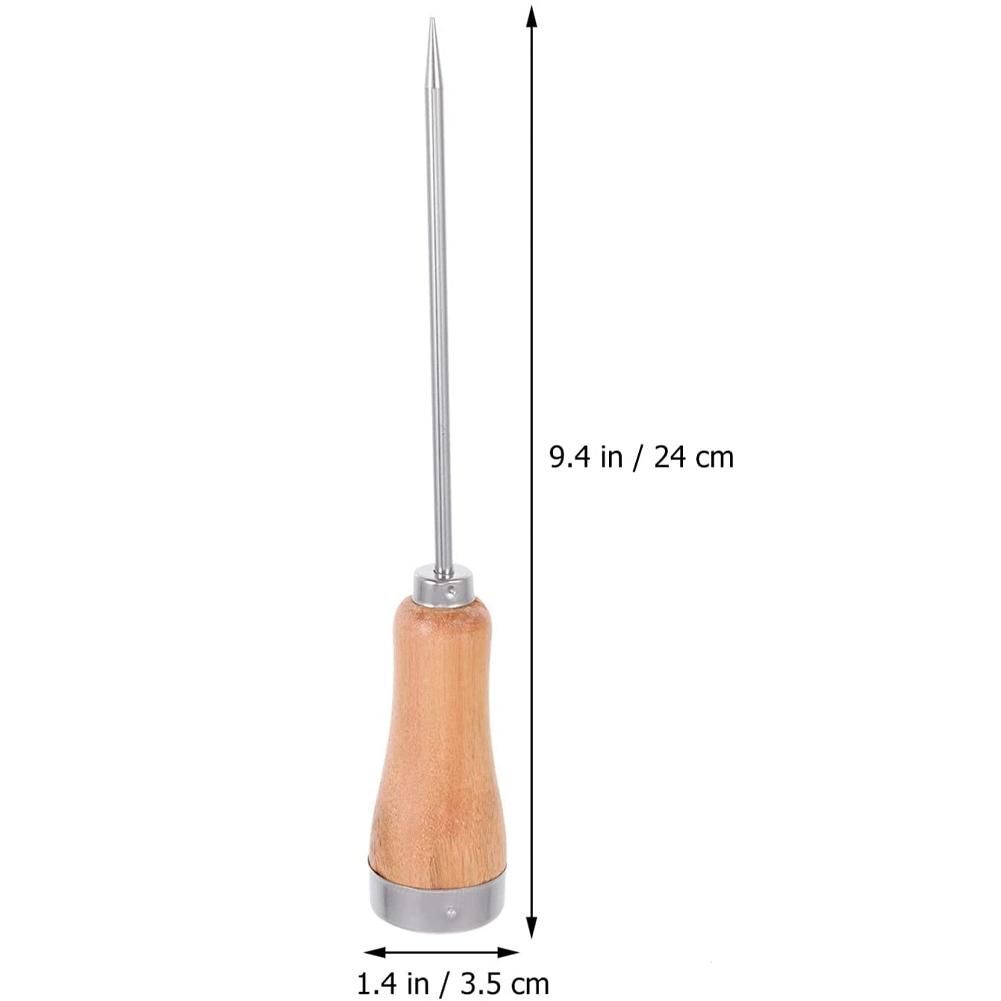2PCS Ice Picker with Safety Wooden Handle Stainless Steel