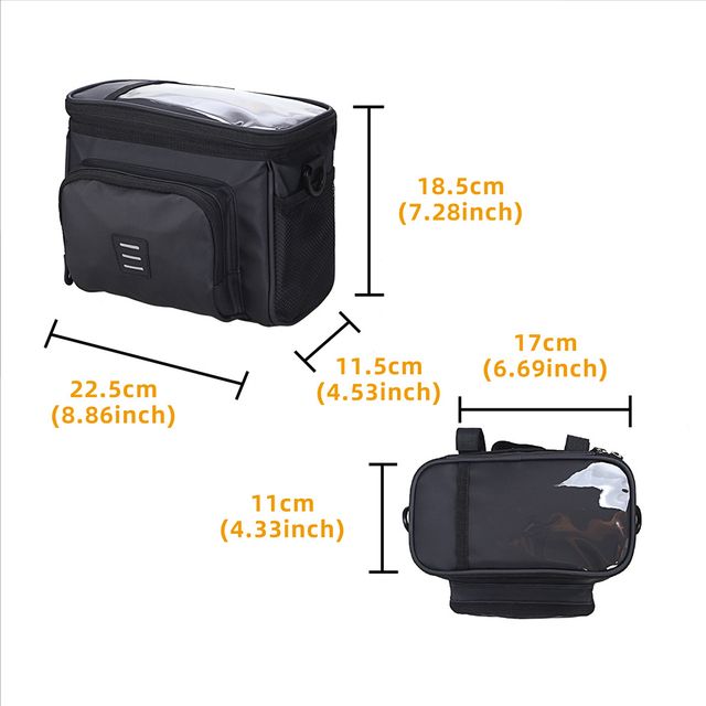 Bicycle Handlebar Insulated Front Bag Phone Holder