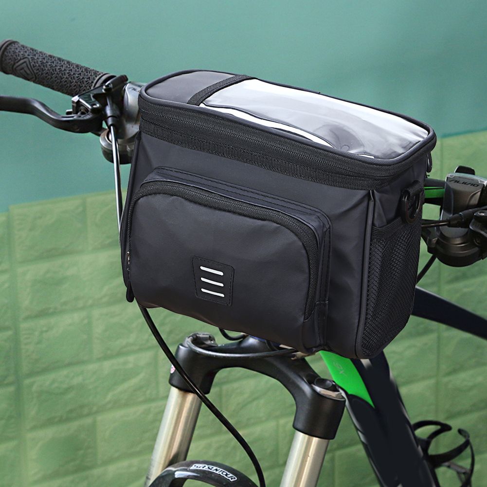 Bicycle Handlebar Insulated Front Bag Phone Holder