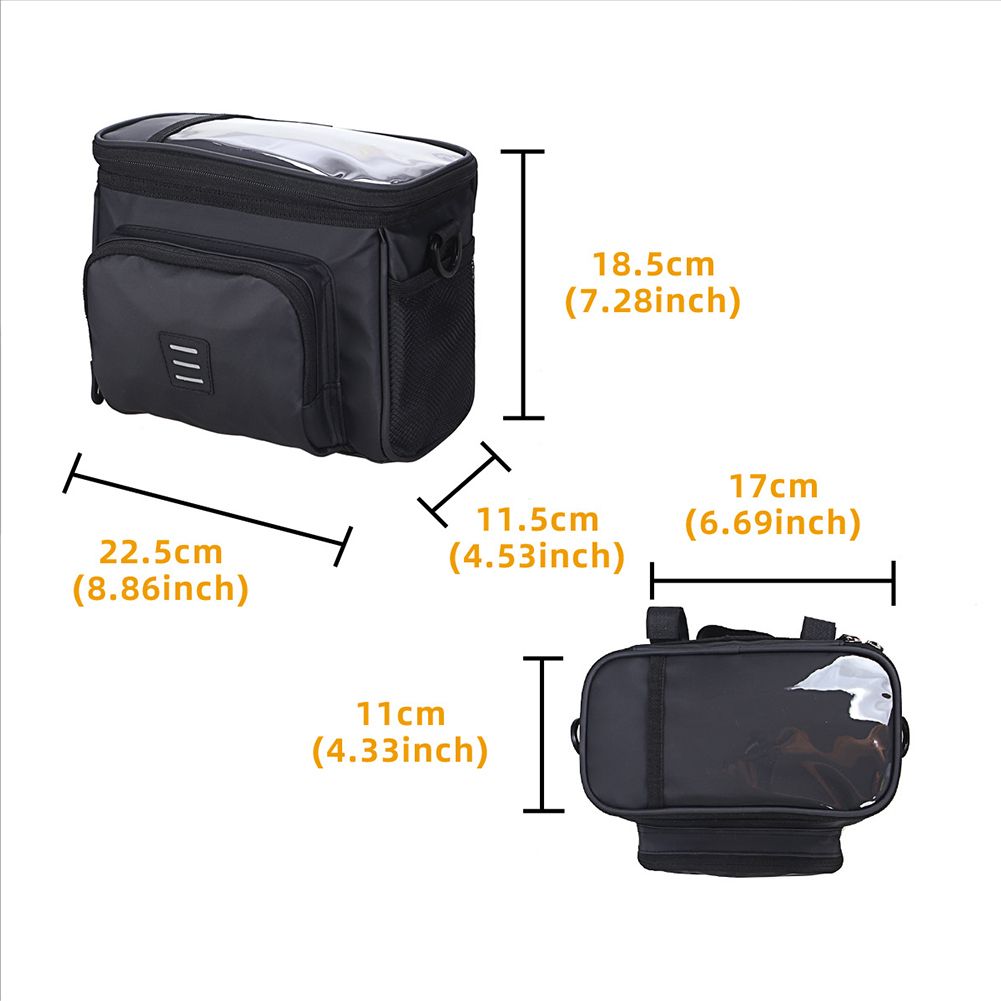 Bicycle Handlebar Insulated Front Bag Phone Holder
