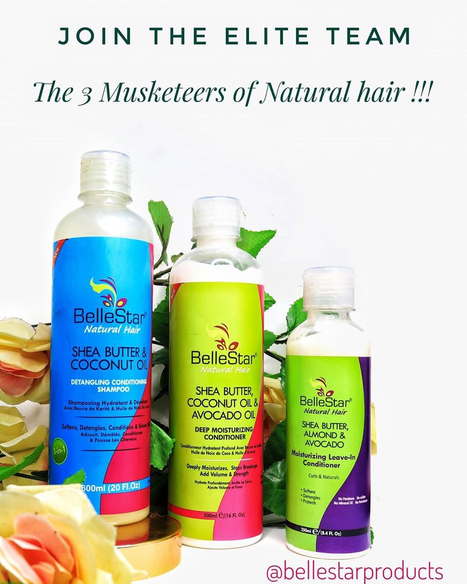 Bellestar Three Musketeers Hair Products For (Natural And Relaxed Hair)